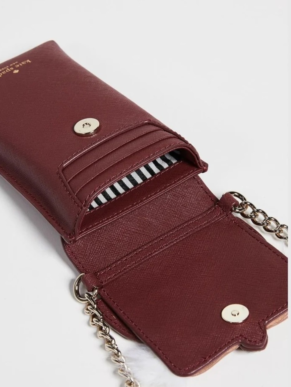 EUC Kate Spade So Foxy Fox Smartphone Case Crossbody Bag Snap Closure Dark Red - Picture 7 of 12